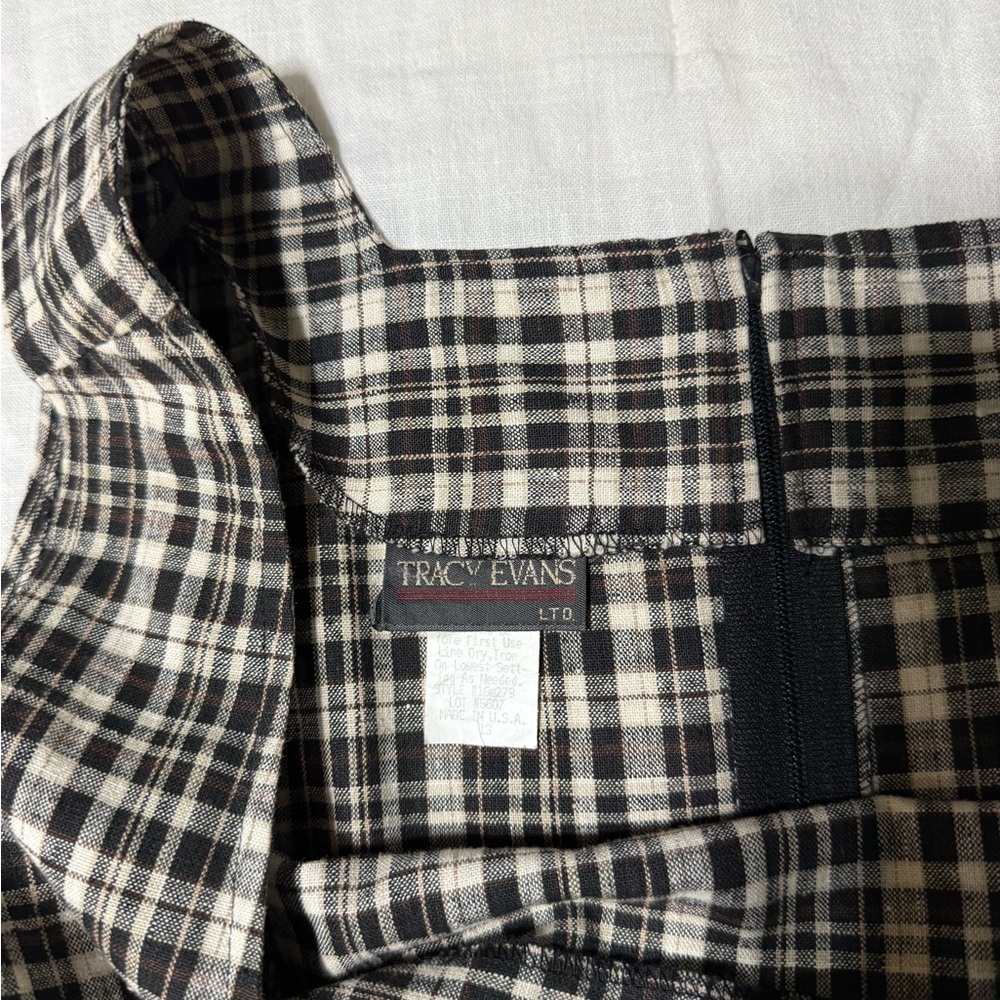 Tracy Evans Vintage Black and White Plaid Mini Dress - Picture 2 of 5